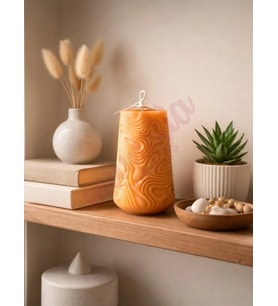 Mumelia Candles Monokrom Kumul - Doğal Soya Dekoratif Mum - Turuncu