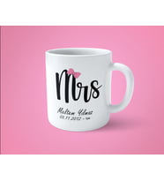 Mr & Mrs Sevgililer Gününe Özel 2'li İsimli Tarihli Kupa Bardak