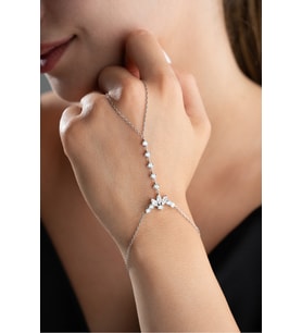 925 Ayar Gümüş Beyaz Zirkon Taşlı Şahmeran (Silver)