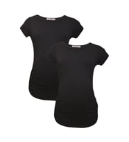 LuvmaBelly MYRA2009_2009 Hamile tshirt seti (Siyah-Siyah)