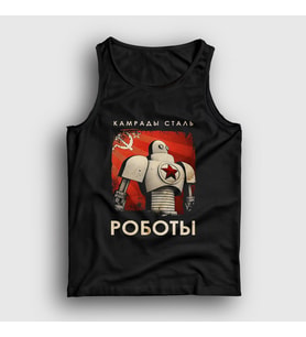 Presmono Unisex Siyah Robots CCCP Sovyetler Birliği Atlet 267598tt