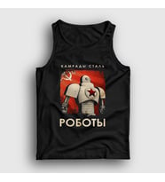 Presmono Unisex Siyah Robots CCCP Sovyetler Birliği Atlet 267598tt