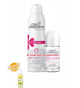 Cire Aseptine Spinel Deodorant 150Ml+Flower Rollon 60Ml Avantaj Paketi (Krem)