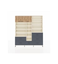Arges Dolap 17 Raflı 6 Çekmeceli 3 Kapaklı 220x30x243 Aytaşı-Çam/Antrasit