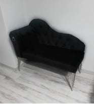 Metalda Josefin Bench Koltuk Berjer Gümüş Seri 120 Cm (Siyah)