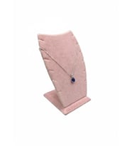 Dubai Model Süet Kumaş Pembe Renk 12/8 Cm Kolye - Zincir Ayaklı Stand