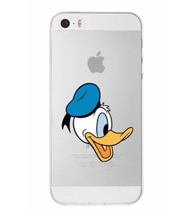 Apple iPhone 5S Uyumlu Kapak Donald Duck Tasarımlı Şeffaf Silikon Kılıf