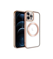 Apple iPhone 11 Pro Uyumlu Kılıf M-safe Wireless Şarj Özellikli Zore Setro Silikon (Rose Gold Altın)