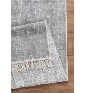 Arya Vl Çift Taraflı,katlanabilir,yıkanabilir,yüksek Kalite Pamuk Salon,oturma Odası,balkon Kilim (Gri)