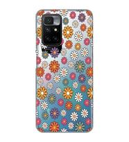Redmi 10 2022 Uyumlu Çiçek Desenli Şeffaf Telefon Kılıfı