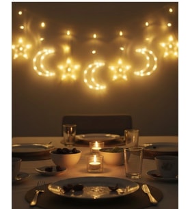 Mey İthalat® Dekoratif Büyük Ay Yıldız Ramazan Led Işık