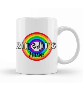 Zinedine Zidane  Retro Rainbow Style Kupa Bardak Porselen
