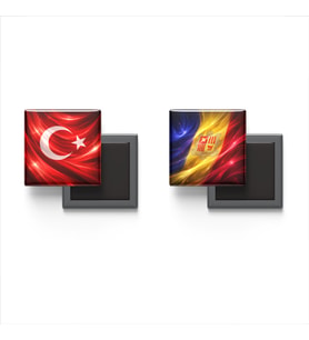 Buzdolap Magnetleri - Andorra Bayrağı ve Türk Bayrağı - 2'li Set Magneti