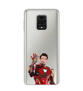 Redmi Note 9 Pro/Note 9S Uyumlu Iron Man Desenli Şeffaf Telefon Kılıfı