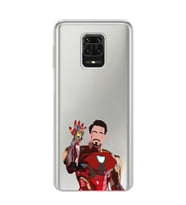Redmi Note 9 Pro/Note 9S Uyumlu Iron Man Desenli Şeffaf Telefon Kılıfı