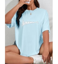 İmza Baskılı Tasarım Tshirt (Bebe Mavi)