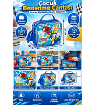 Sonic Beslenme Çantası Çocuk Öğrenci Okul Yemek Çantası Günlük Okul Kullanımı 23x20x10 cm