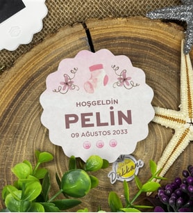 7cm Özel Baskılı Magnet Uv Baskılı - Pembe Çorap