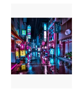 Gece Tokyo - Shimbashi Tablo Ahşap Poster Dekoratif