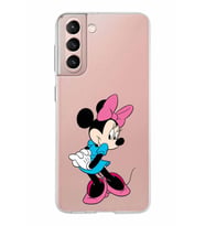 Samsung Galaxy S21 Kapak Minnie Mouse Tasarımlı Şeffaf Silikon Kılıf