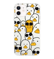 Apple iPhone 12 Mini Uyumlu Kapak Duck Tasarımlı Şeffaf Silikon Kılıf