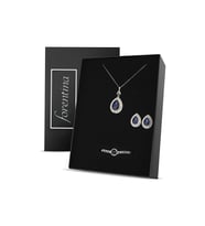 Forentina Lacivert Taşlı Kolye Küpe Bileklik Takı Set PS2714