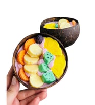 Doğal Hindistancevizi kasede dekoratif mum (karışık meyveli)/ Coconut Bowl Candle with mixed fruits