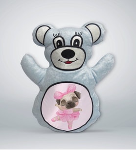 BK Gift Tatlı Köpek Tasarımlı Mavi Ayıcık Yastık-2