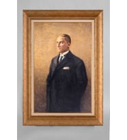 Altın Varaklı Paspartulu Çerçeveli Atatürk Tablo nt1164