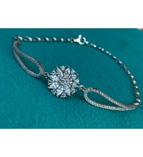 Lotus Çiçeği Gümüş Bileklik (Gümüş)
