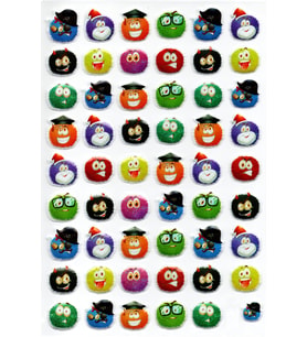 Sticker Kabartmalı A4 boyutunda Stiker Defter, planlayıcı etiket (Lim100) - Sevimli Canavarlar
