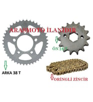Drift L 125 Performans Hız Zincir Dişli Seti Oringli Gold Zincir ARKA 38T - ÖN 16T ARASMOTO. (Siyah)