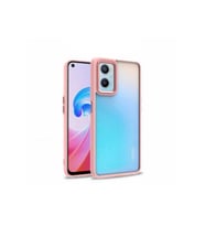 Oppo A96 4G Uyumlu Kılıf Zore Flora Kapak (Rose Gold Altın)