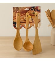 Bambu Ahşap Mutfak Servis Seti 3 Parça (27/27/32 cm)
