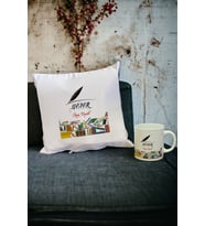 Yazar Kupa Bardak ve Yastık Set (Beyaz)