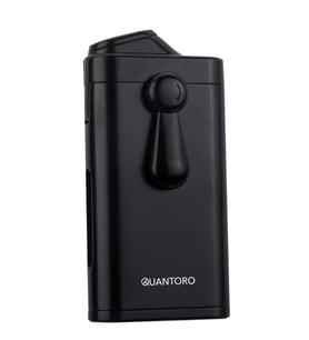 Quantoro Çift Torch Pürmüz Delicili Siyah Metal Puro Çakmağı - TRZ1147