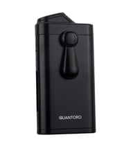 Quantoro Çift Torch Pürmüz Delicili Siyah Metal Puro Çakmağı - TRZ1147