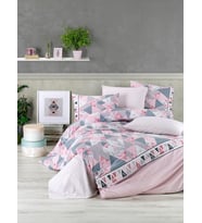BEGENALHOME  Ranforce Light Gitana Pembe Nevresim Takımı  Tek Kişilik