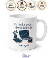 Kişiye Özel Girişimci Masası Baskılı Kupa Bardak İsimli Hediye