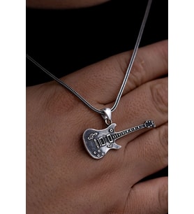 Vog Gitar Enstrüman Rock Pop Gitar 925 Ayar Gümüş Sevgiliye Eşe Babaya Arkadaşa Hediye Kolye