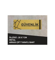 GÜVENLİK YAZILI 20 X 7 CM YENİ DESENLİ GOLD METAL LEVHA