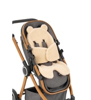 Wellgro Teddy Bear Çok Fonksiyonlu Peluş Ped, Bebek Arabası Minderi (Bej)