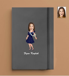 Kişiye Özel Kadın Model 13x21 Gri Defter-20