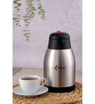 Penguen 1200P Paslanmaz Çelik Çay Termosu 2 L  12-24 Saat Soğuk, 8-12 Saat Sıcak Tutma (Siyah-Gri-İndigo)