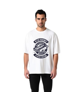 Erkek Oversize Tişört Retro Muscle Araba Baskılı Garage Klasik Vintage Stil Rahat Kesim Günlük Şık