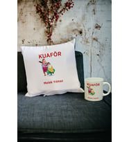 Kuaföre Hediye Kupa Bardak ve Yastık Set 001 (Beyaz)