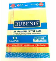 Rubenis Hazır Kitap Kabı Şeffaf 10Lu Sarı