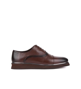 Shoetyle - Kahverengi Deri Bağcıklı Erkek Klasik Ayakkabı 250-2030