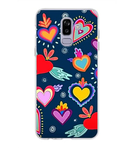 PrintiFy Samsung Galaxy J8 ile Uyumlu 1mm Slim Fit Retro Colors 3 Baskılı Şeffaf  Kılıf