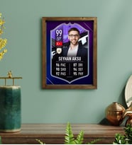 BK Gift Kişiye Özel Doğal Masif Ahşap Çerçeveli Tablo 30x40cm Futbolcu Kartı-9